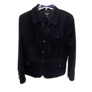 Talbots Black Velvet Blazer Jacket Women's Size 16